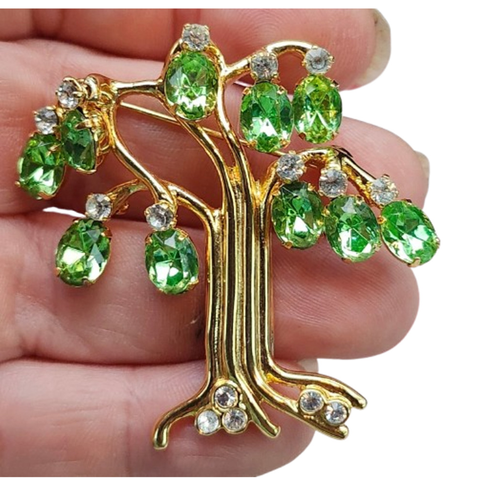 Vtg Kjl Kenneth Jay Lane Tree Of Life Uranium Gla… - image 2